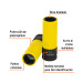 Dado largo impacto prot. plást. 3/4", 6 puntas, cuadro 1/2"