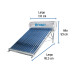 Calentador solar de agua, 15 tubos, 185 L, 5 personas, FOSET