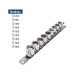 Juego de 9 dados cuadro 3/8" mm, PRETUL