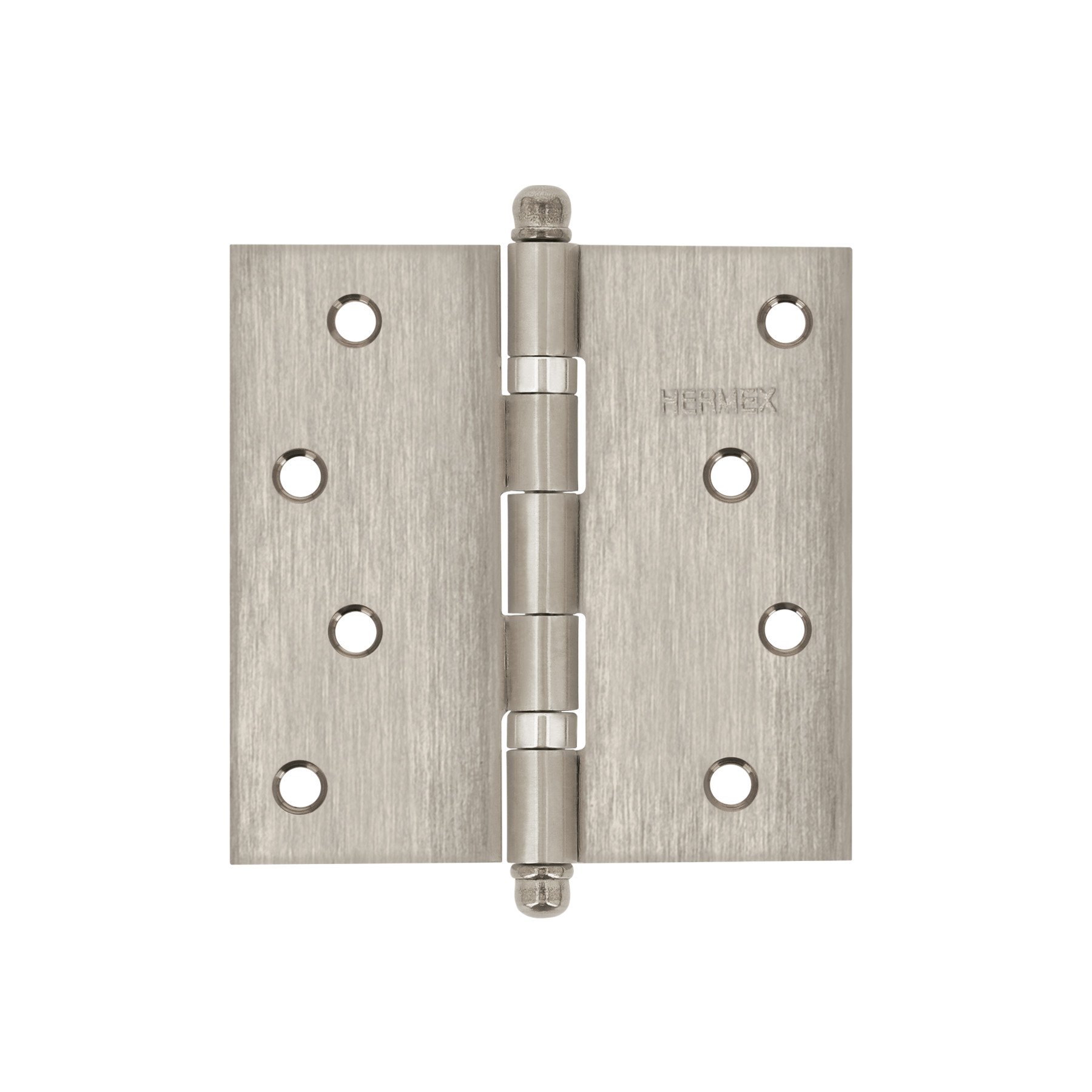 Bisagra cuadrada 4" acero inox, cabeza redonda, HERMEX