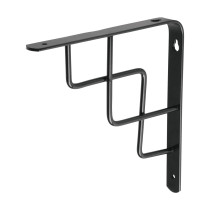 Ménsula reforzada negra 8 x 8", diseño escalera, FIERO