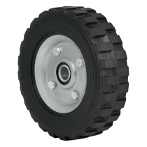 Rueda de hule sólido 7" para diablo, doble balero, PRETUL