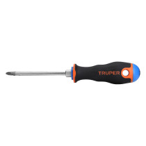 Desarmador de cruz 1/4" x 4" mango Comfort Grip, TRUPER