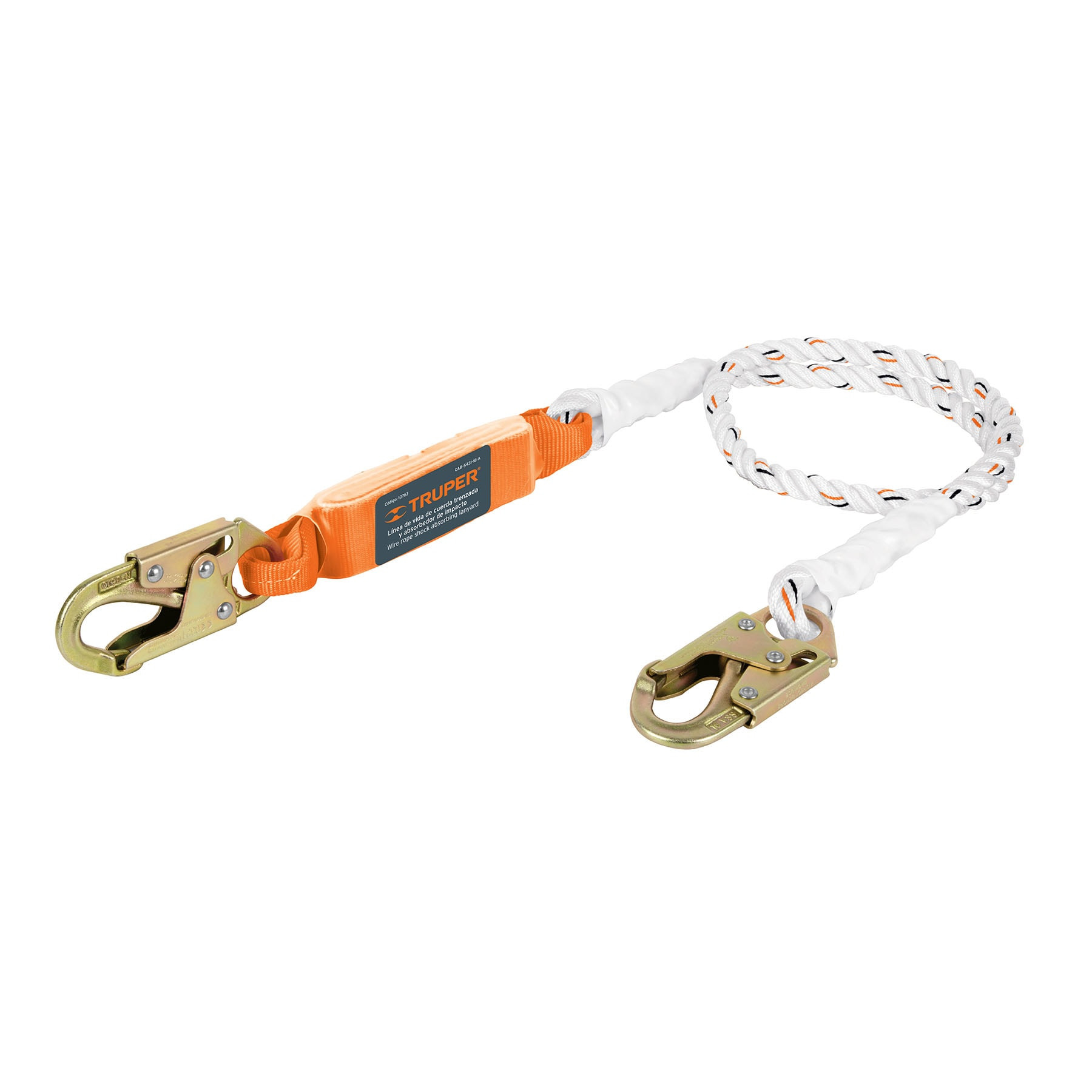 Línea de vida 1.8m cuerda poliéster, absorbedor impacto,ANSI