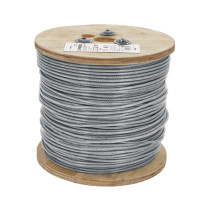 Metro cable flexible 3/32" acero 7x19 recubierto PVC, 300 m