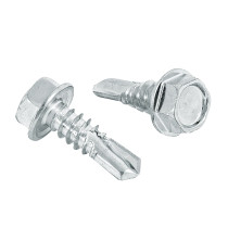 Bolsa 100 pijas #14 x 3/4" cabeza hexagonal, punta de broca