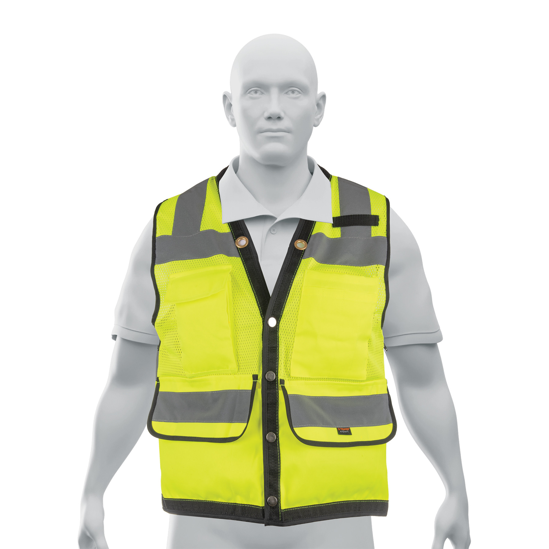 Chaleco seguridad reforzado amarillo con bolsas, G, EXPERT