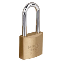 Candado de latón 40 mm gancho largo en blíster, HERMEX BASIC