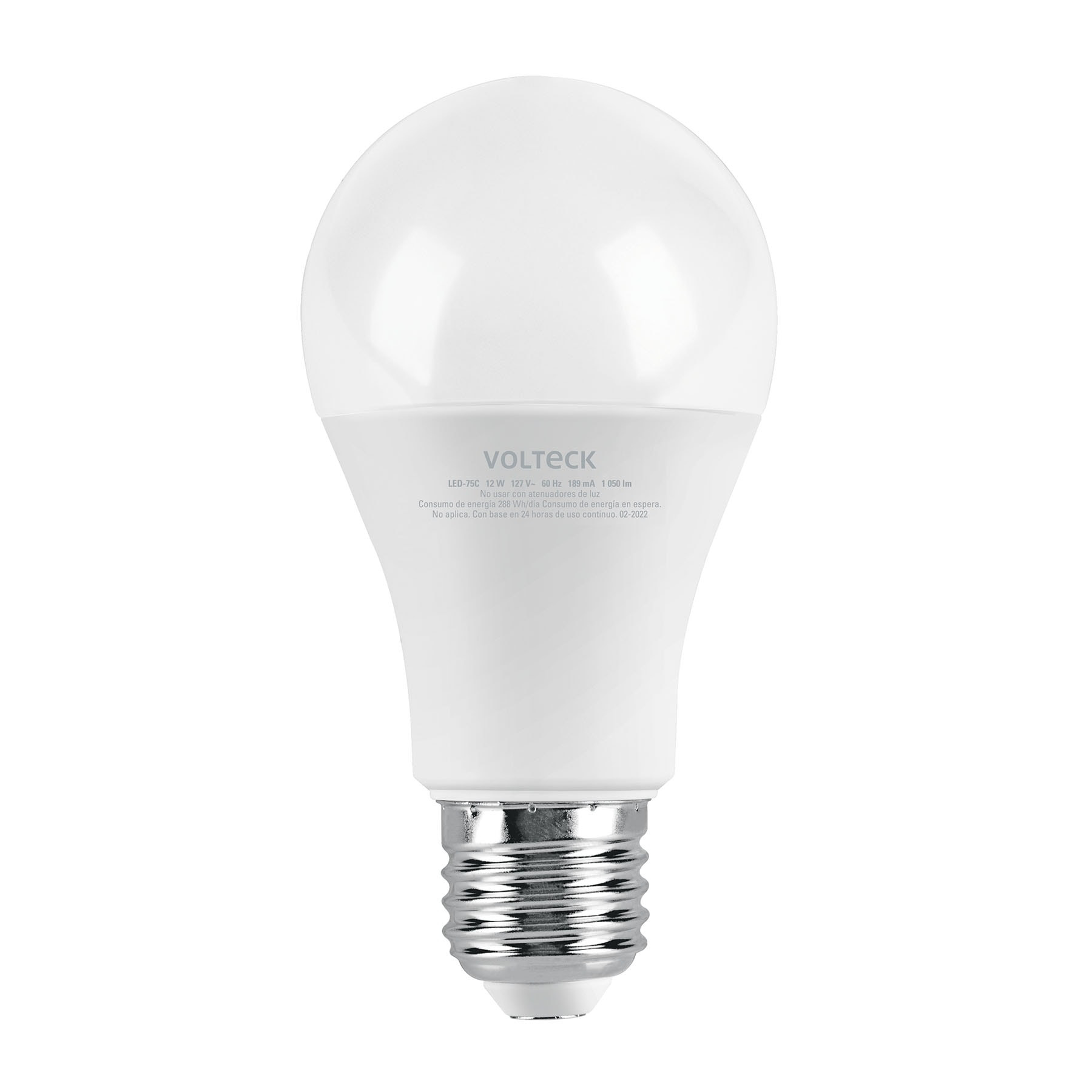 Foco LED 12W (75W) A19, 3000K blanca cálida, 1050lm, blíster