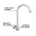Llave individual fregadero,ABS,cuello curvo,hexagonal, BASIC