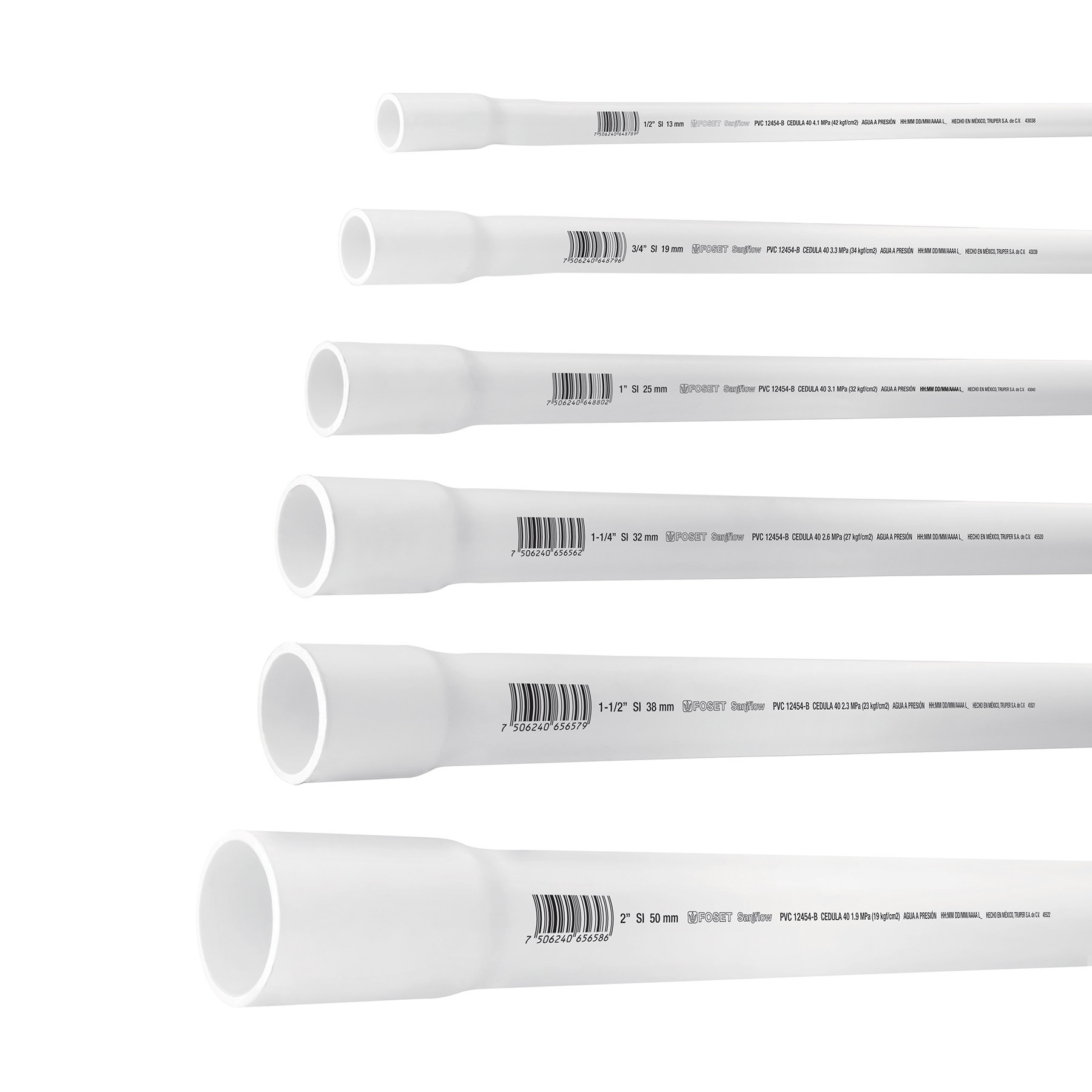 Tubos de PVC hidráulicos, 3 m, cédula 40