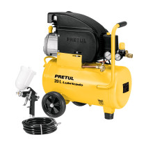 Kit Compresor lub, 20L, manguera y pistola grav,127V, PRETUL