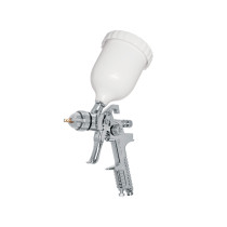 Pistola p/pintar gravedad HVLP vaso plástico, 1.7 mm, Truper