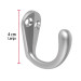 Gancho sencillo tipo perchero, 4 cm, cromo mate, HERMEX