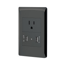 Placa armada negra contacto y 2 puertos USB 1.5 mód, Lisboa