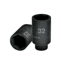 Dado largo impacto de 32 mm, 6 puntas, cuadro 1/2", TRUPER