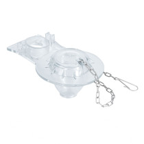 Sapo 2" para WC, PVC transparente, cadena inoxidable, FOSET