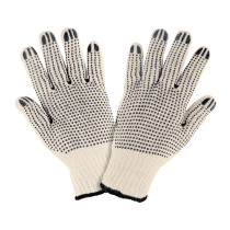 Guantes de algodón con puntos de PVC en palma y dorso,PRETUL