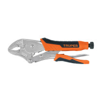 Pinza de presión 10" mordaza curva mango de vinil, Truper
