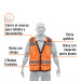 Chaleco seguridad reforzado naranja con bolsas, G, EXPERT