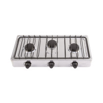 Parrilla de gas de sobreponer 3 quemadores, inox, FOSET