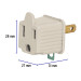 Adaptador 3 a 2, gris, a granel, VOLTECK