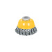 Carda copa 3" alambre trenzado grueso, eje 5/8"-11, PRETUL