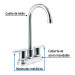 Mezcladora cromo 4" para lavabo cuello tipo bar, ELEMENT