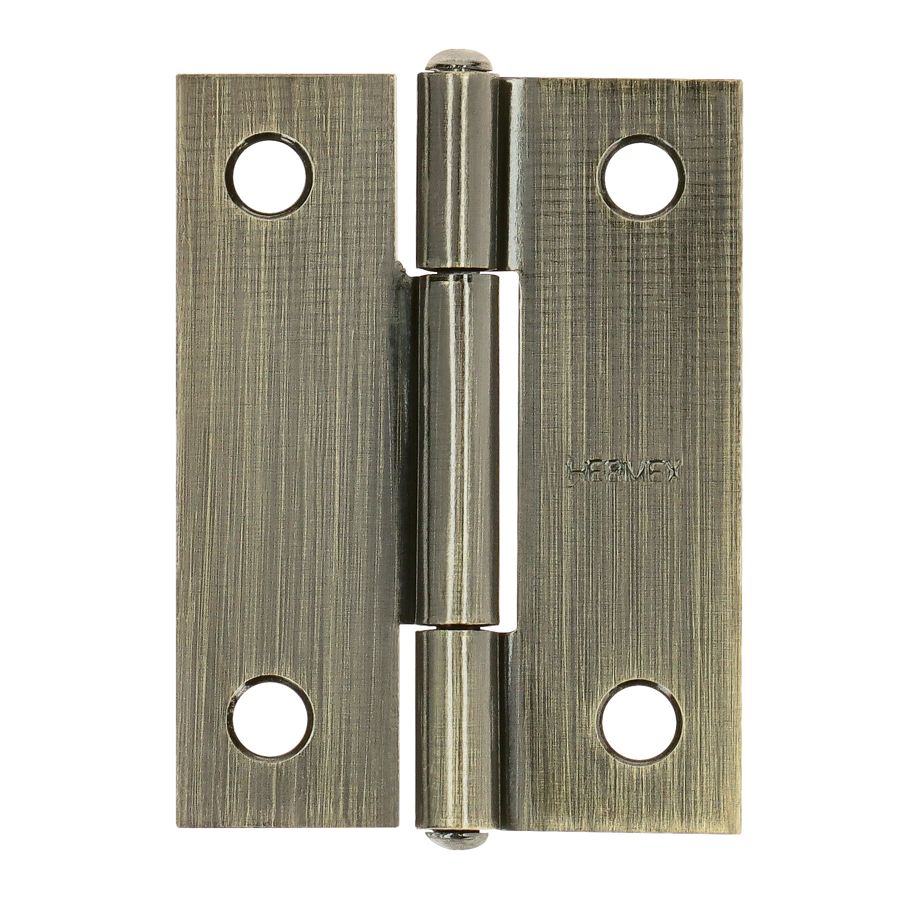 Bisagra rectangular 2 x 1-1/2", latón antiguo, HERMEX