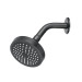 Regadera redonda 4-1/4" brazo y chapetón, negro, BASIC