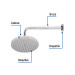 Regadera cromo 8" plato redondo, con brazo, FOSET ELEMENT