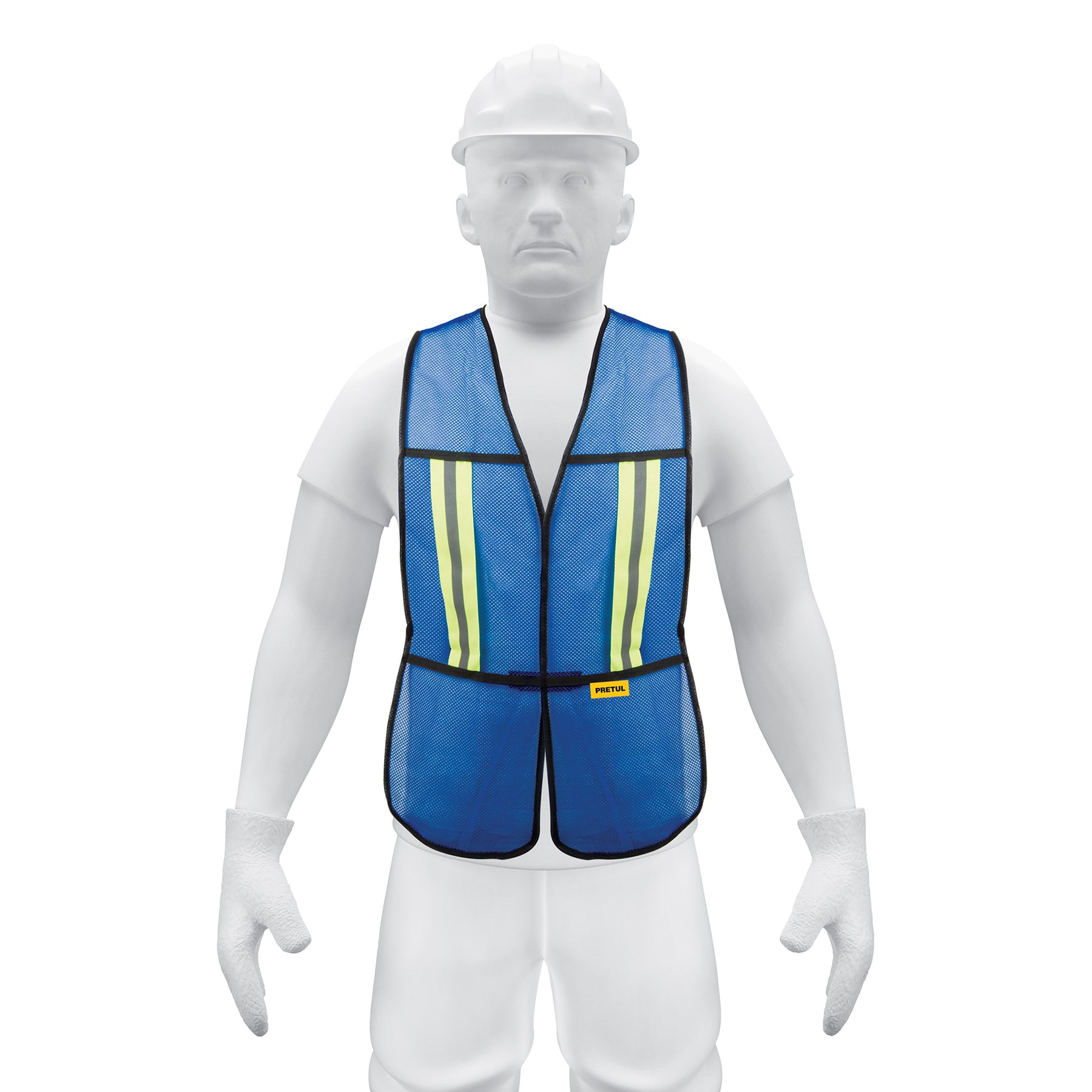 Chaleco de seguridad con cintas reflejantes, azul, PRETUL