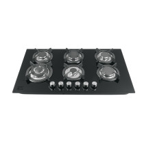 Parrilla gas empotrable 90cm, 6 quem, vidrio negro, RIVIERA