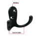 Gancho doble tipo perchero, 7 cm, negro, HERMEX