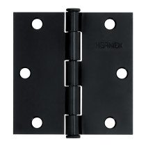 Bisagra cuadrada 3 1/2", negro mate, cabeza plana, HERMEX