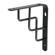 Ménsula reforzada negra 6 x 6", diseño escalera, FIERO
