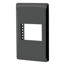 Placa negra de 1 ventana 1.5 módulos, línea Lisboa, VOLTECK