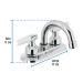 Mezcladora 4" para lavabo, cuello curvo, manerales cono