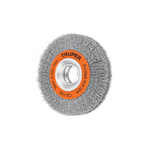 Carda alambre ondulado 6" x 1-1/8" para esmeril, TRUPER