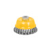 Carda copa 4" alambre trenzado grueso, eje 5/8"-11, PRETUL
