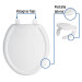 Asiento redondo ligero para WC, abierto, blanco, BASIC