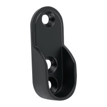 Brida negra para tubo ovalado de closet, HERMEX