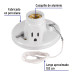 Portalámpara de porcelana, con ladrón y cadena, VOLTECK
