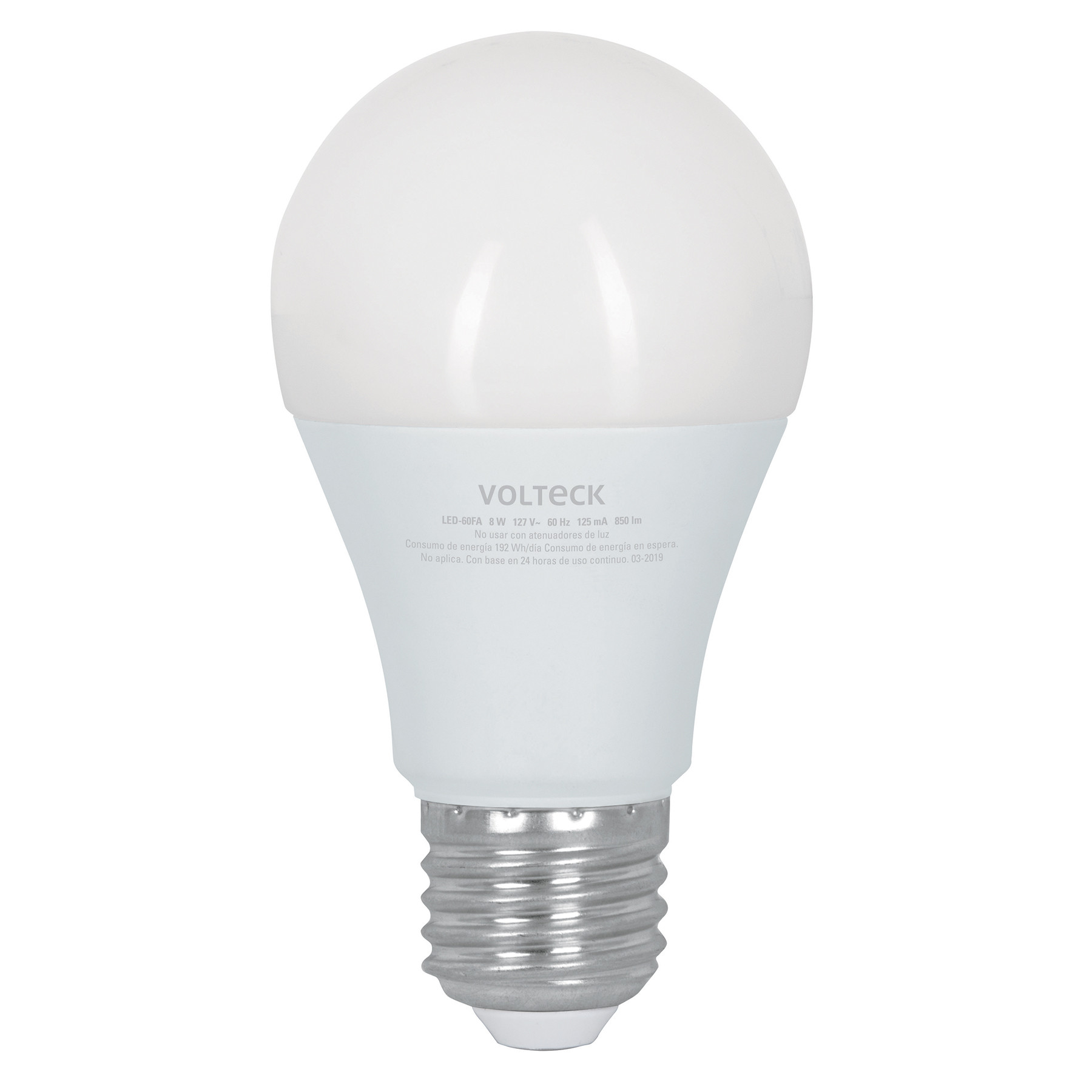 Foco LED 8W (60W) A19 6500K 3 niveles de luminosidad VOLTECK