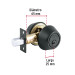 Cerrojo llave-llave negro, llave puntos, HERMEX