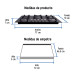 Parrilla gas empotrable 75cm, 5 quem, vidrio negro, RIVIERA