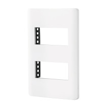Placa blanca de 2 ventanas 1 módulo, línea Lisboa, VOLTECK