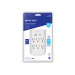 Multicontacto de pared, 800 Joules, 6 contactos y 2 USB A+C