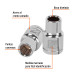 Dado de 7/16", 12 puntas, cuadro 1/2", TRUPER