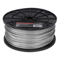 Metro de cable rígido 3/16" de acero 7x7 hilos, 75 m, FIERO